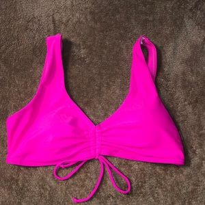 Drawstring front bikini top